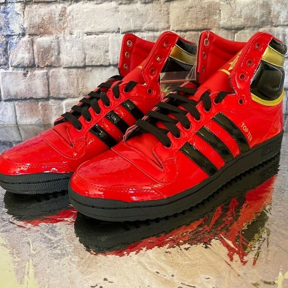 NWT- Mens Adidas Top Ten High OG #FV5501-Scarlet/Black Size 12.5 - Picture 3 of 13